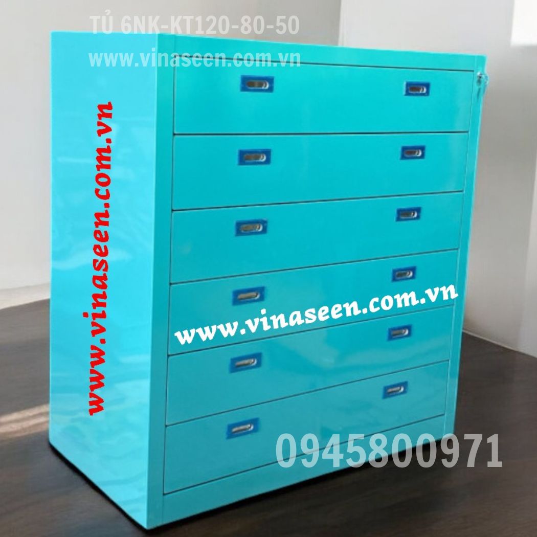 Tủ đựng dụng cụ đồ nghề 6 ngăn kéo, đặt cố định.
