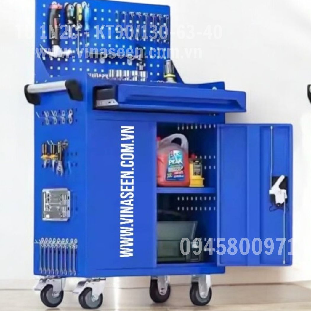 Tủ đựng dụng cụ đồ nghề 1 ngăn kéo 2 cánh, có vách treo dụng cụ.