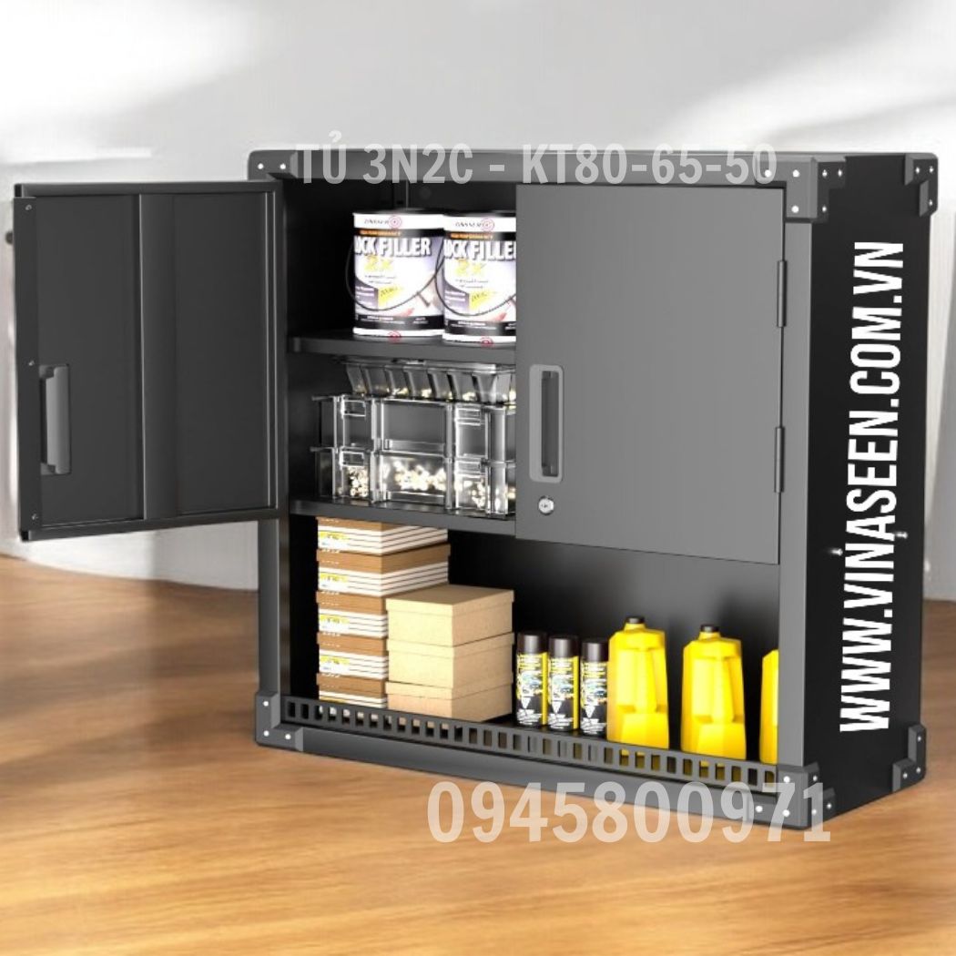 Tủ đựng dụng cụ đồ nghề 3 ngăn 2 cánh, tủ đặt cố định hoặc treo tường.