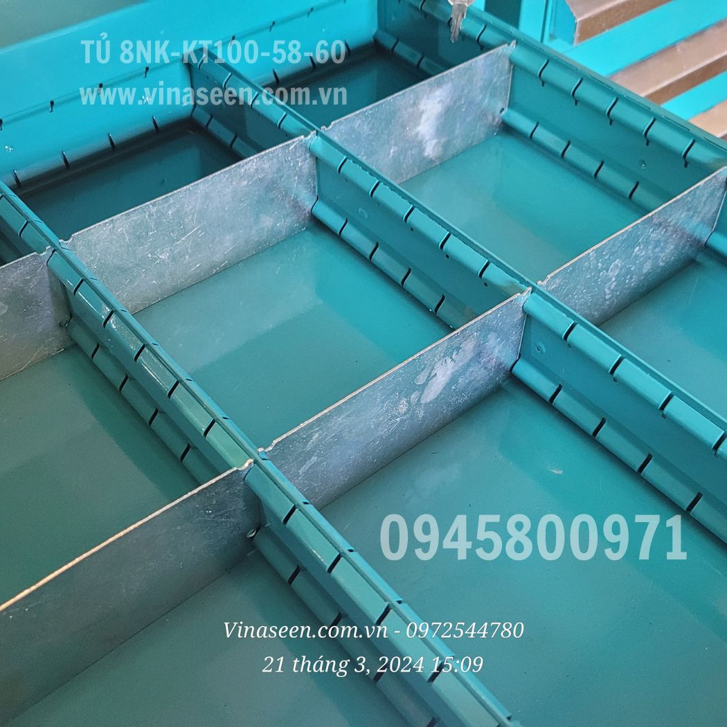 Tủ đựng dụng cụ đồ nghề 8 ngăn kéo, đặt cố định.