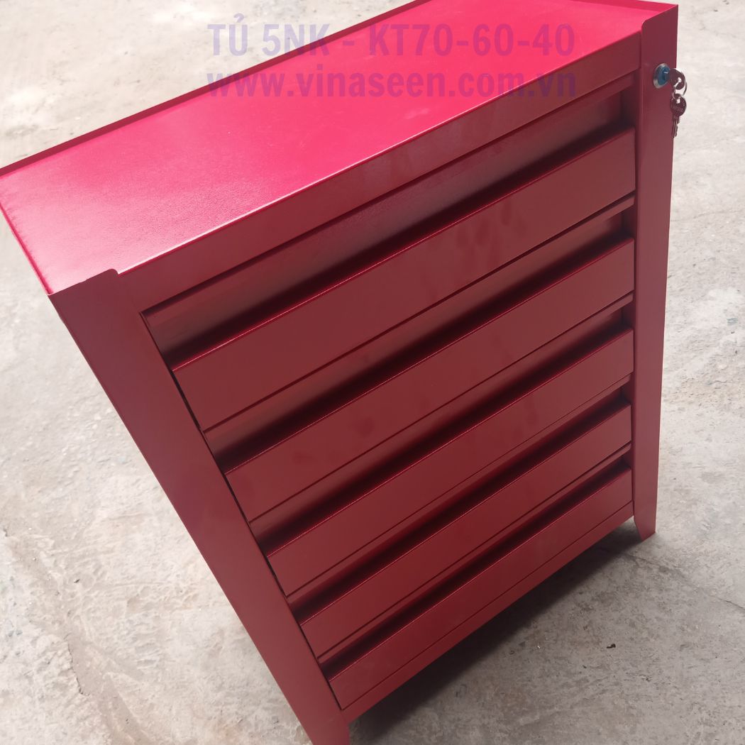 Tủ đựng dụng cụ đồ nghề 5 ngăn kéo, đặt cố định.
