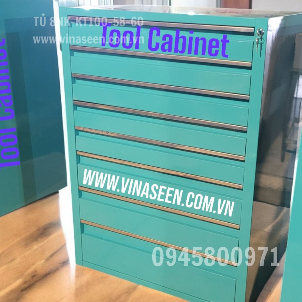 Tủ đựng dụng cụ đồ nghề 8 ngăn kéo, đặt cố định.