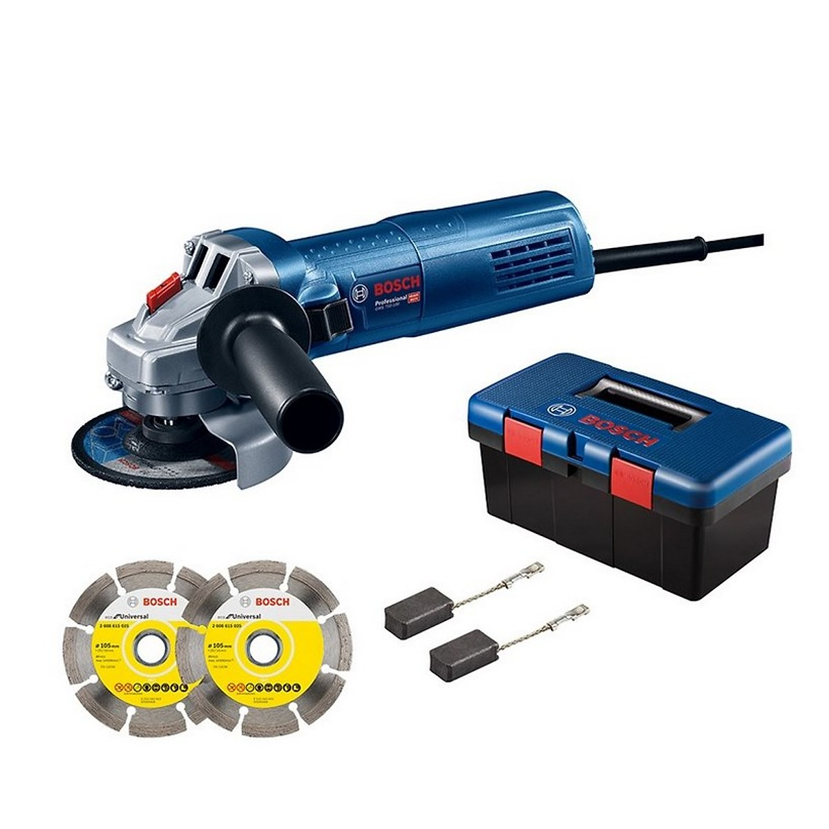 Máy mài góc GWS 750-100 Professional (kèm 2 đĩa kim cương +1 cặp than)