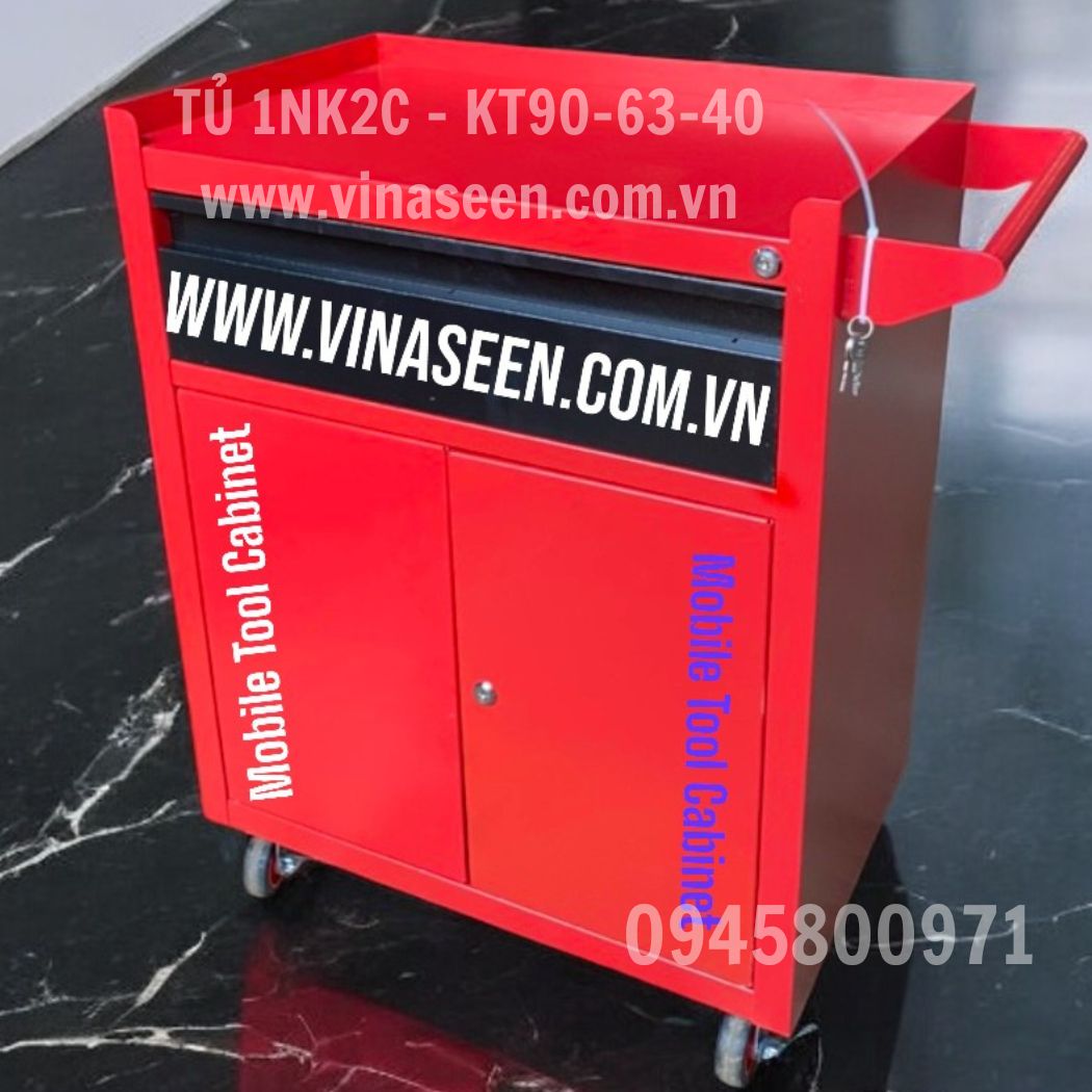Tủ đựng dụng cụ đồ nghề 1 ngăn kéo 2 cánh, có bánh xe di chuyển.