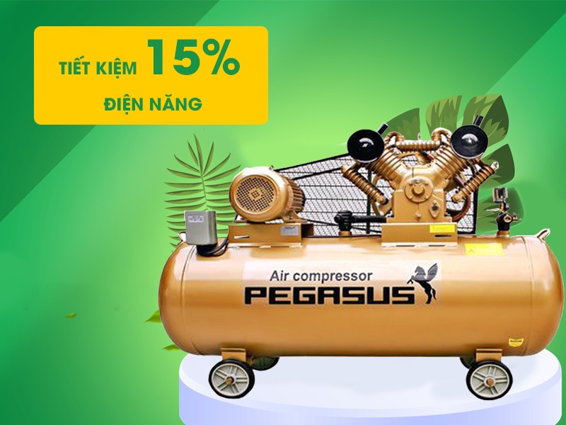 Máy nén khí 1 cấp có dầu piston dây đai Pegasus TM-V-0.25/8-120L-3HP/380V