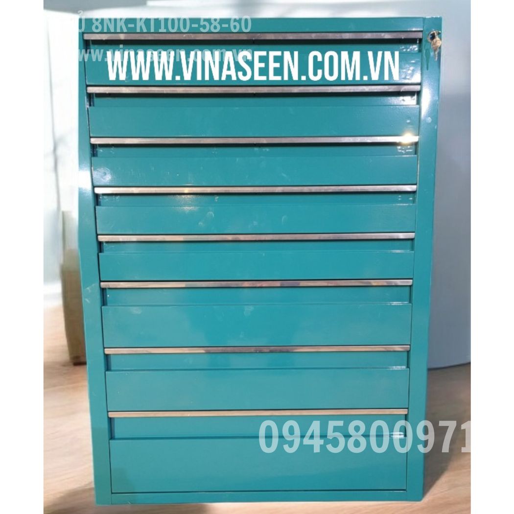 Tủ đựng dụng cụ đồ nghề 8 ngăn kéo, đặt cố định.