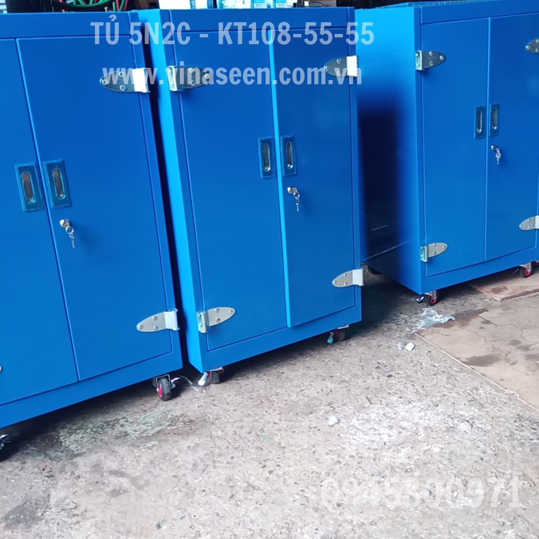 Tủ đựng dụng cụ đồ nghề 5 ngăn 2 cánh, có bánh xe di chuyển.