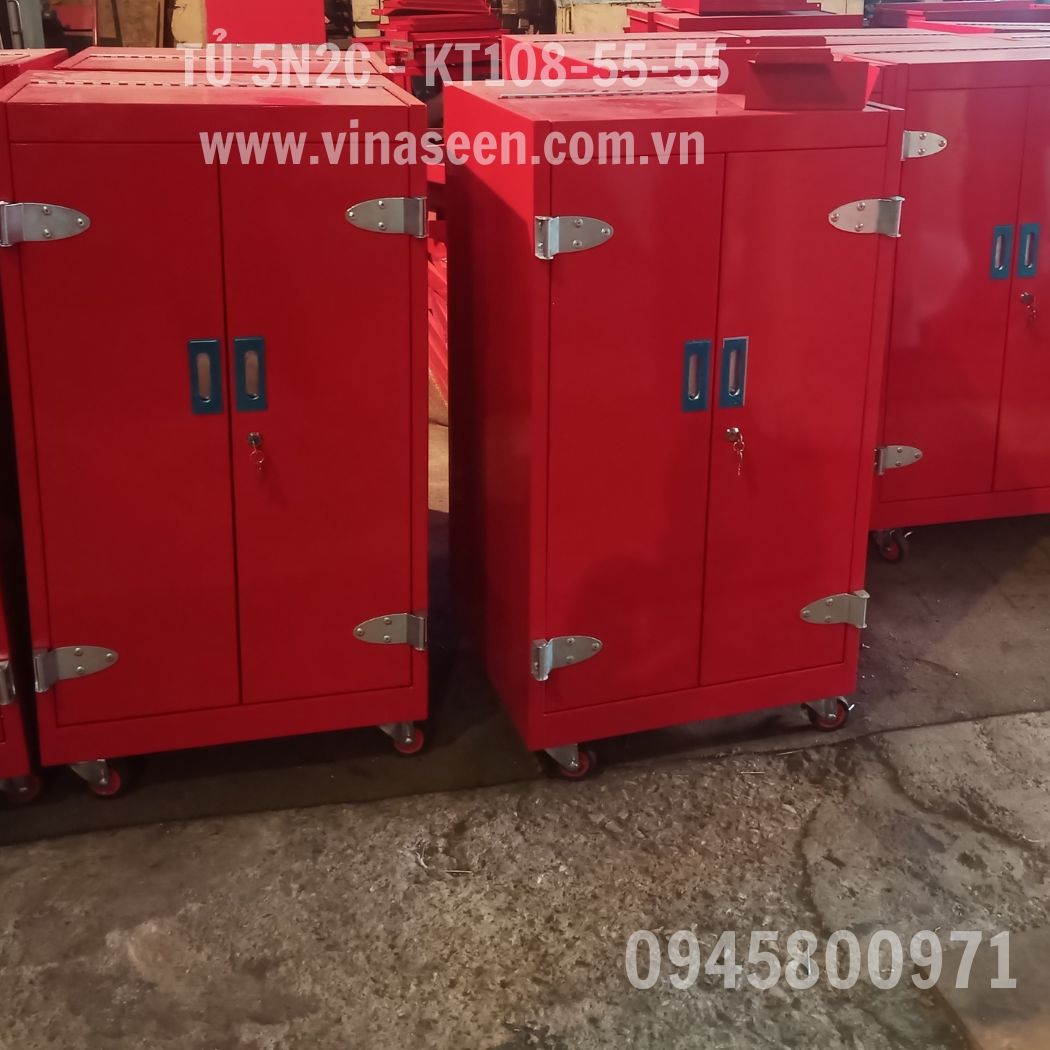 Tủ đựng dụng cụ đồ nghề 5 ngăn 2 cánh, có bánh xe di chuyển.