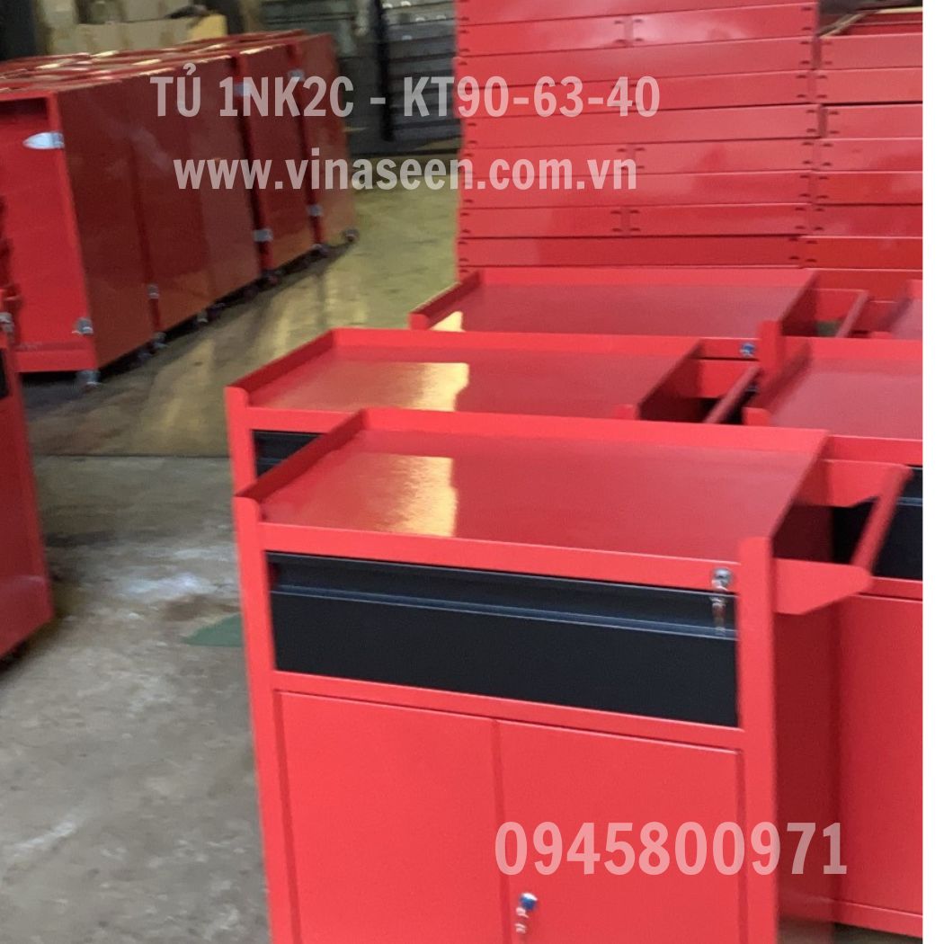 Tủ đựng dụng cụ đồ nghề 1 ngăn kéo 2 cánh, có bánh xe di chuyển.