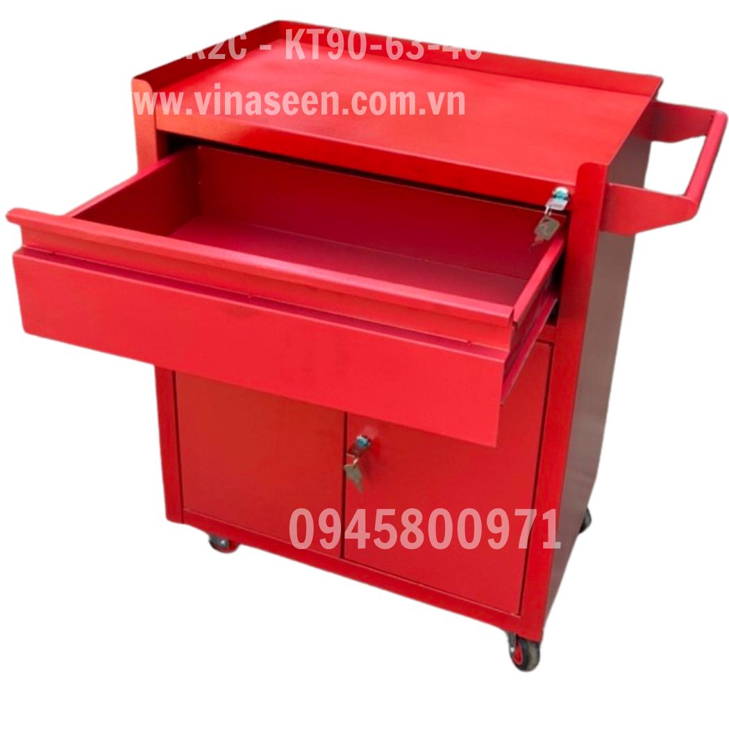 Tủ đựng dụng cụ đồ nghề 1 ngăn kéo 2 cánh, có bánh xe di chuyển.