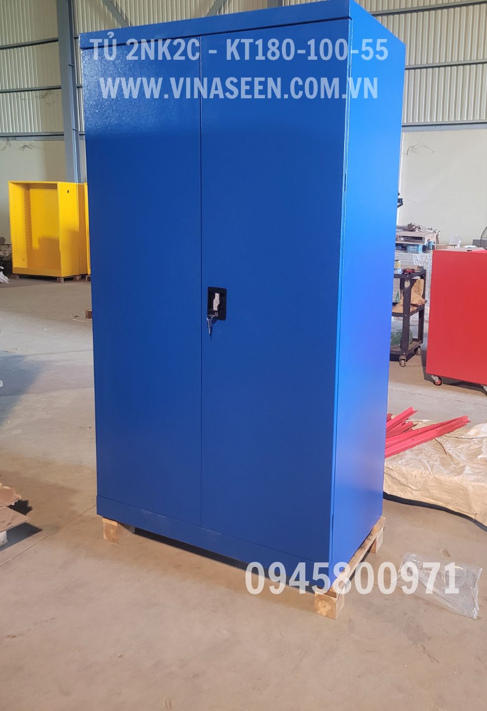 Tủ đựng dụng cụ đồ nghề 2 ngăn kéo 2 cánh, đặt cố định.