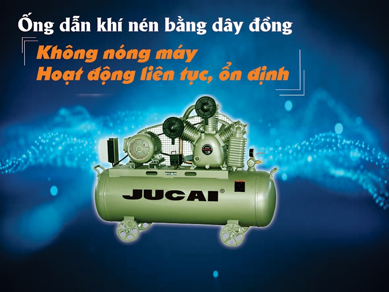Máy nén khí có dầu, piston dây đai Jucai AW40012-0.525 5.5HP/200L/380V/12.5B