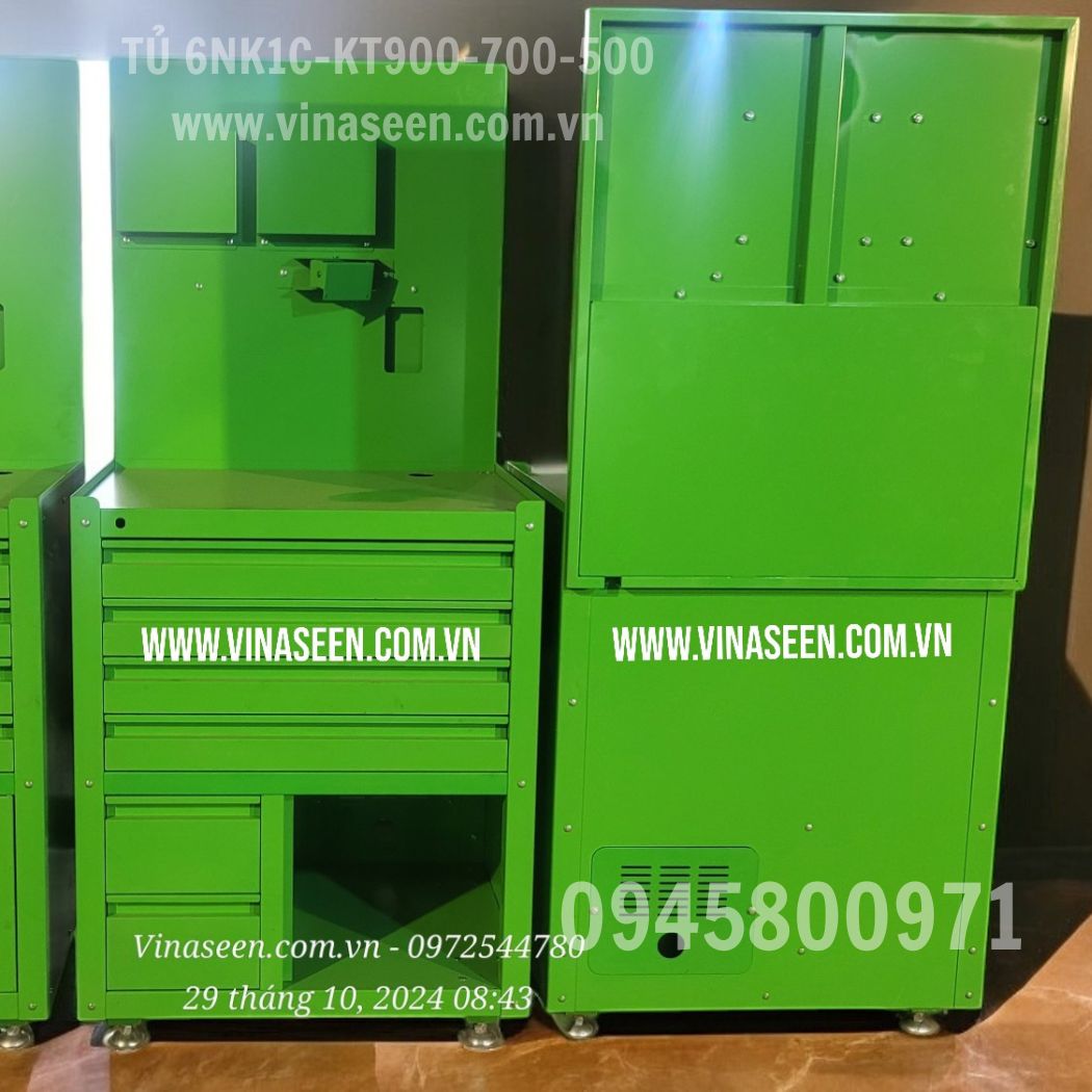 Tủ đựng dụng cụ đồ nghề 6 ngăn kéo 1 cánh, có vách treo thiết bị tài liệu, đặt cố định