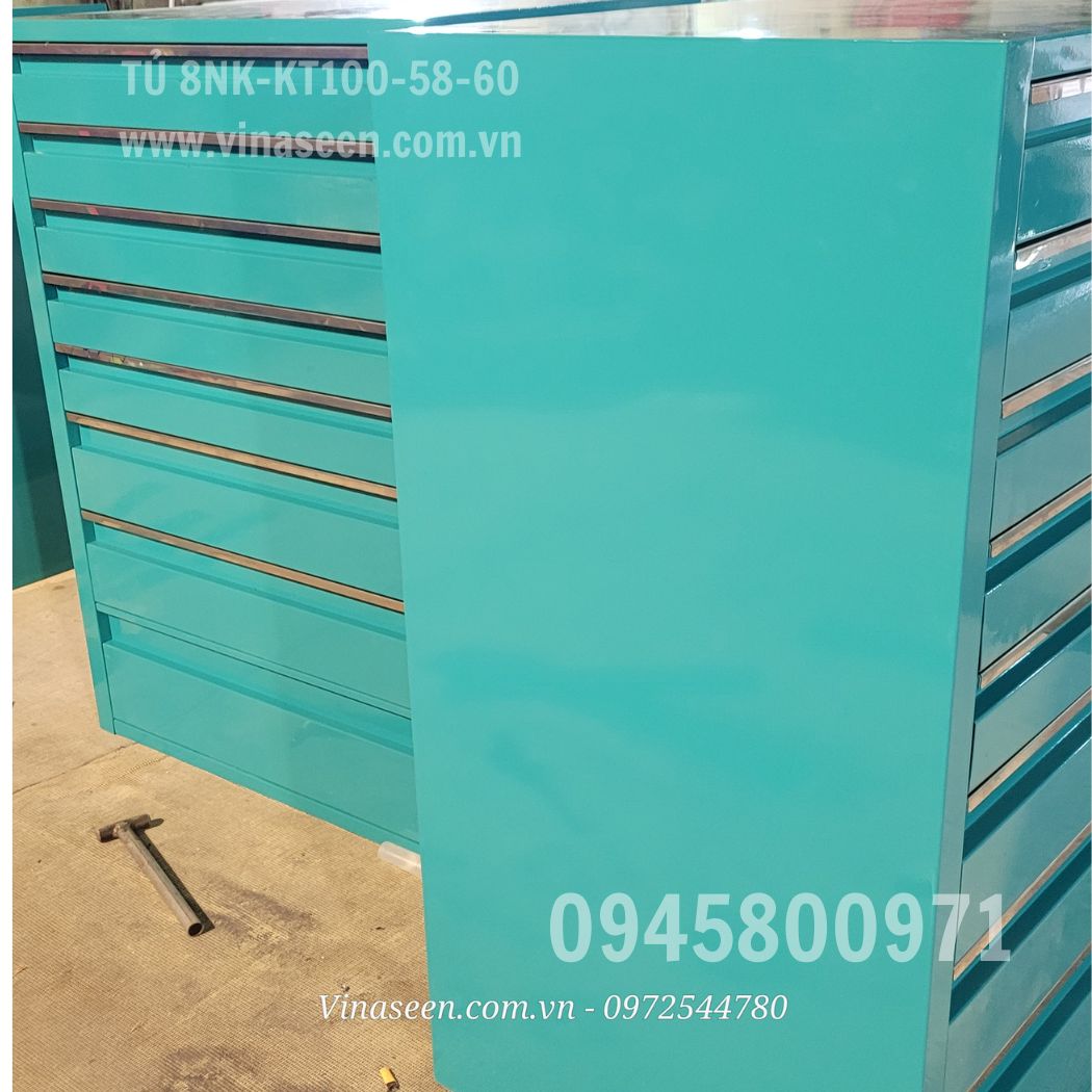 Tủ đựng dụng cụ đồ nghề 8 ngăn kéo, đặt cố định.