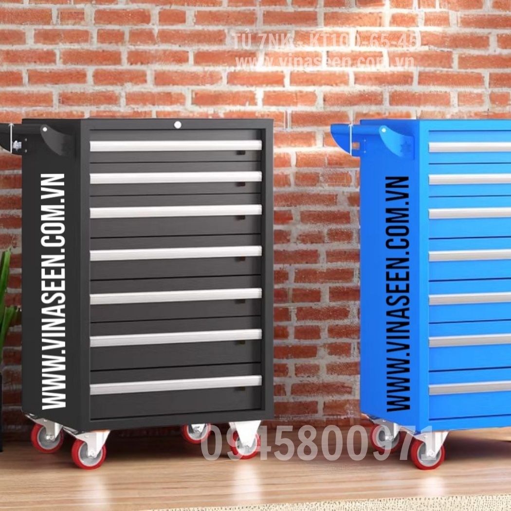 Tủ đựng dụng cụ đồ nghề 7 ngăn kéo, có bánh xe di chuyển.