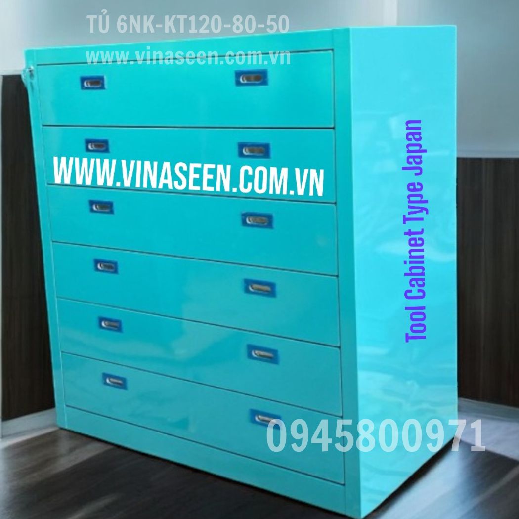 Tủ đựng dụng cụ đồ nghề 6 ngăn kéo, đặt cố định.