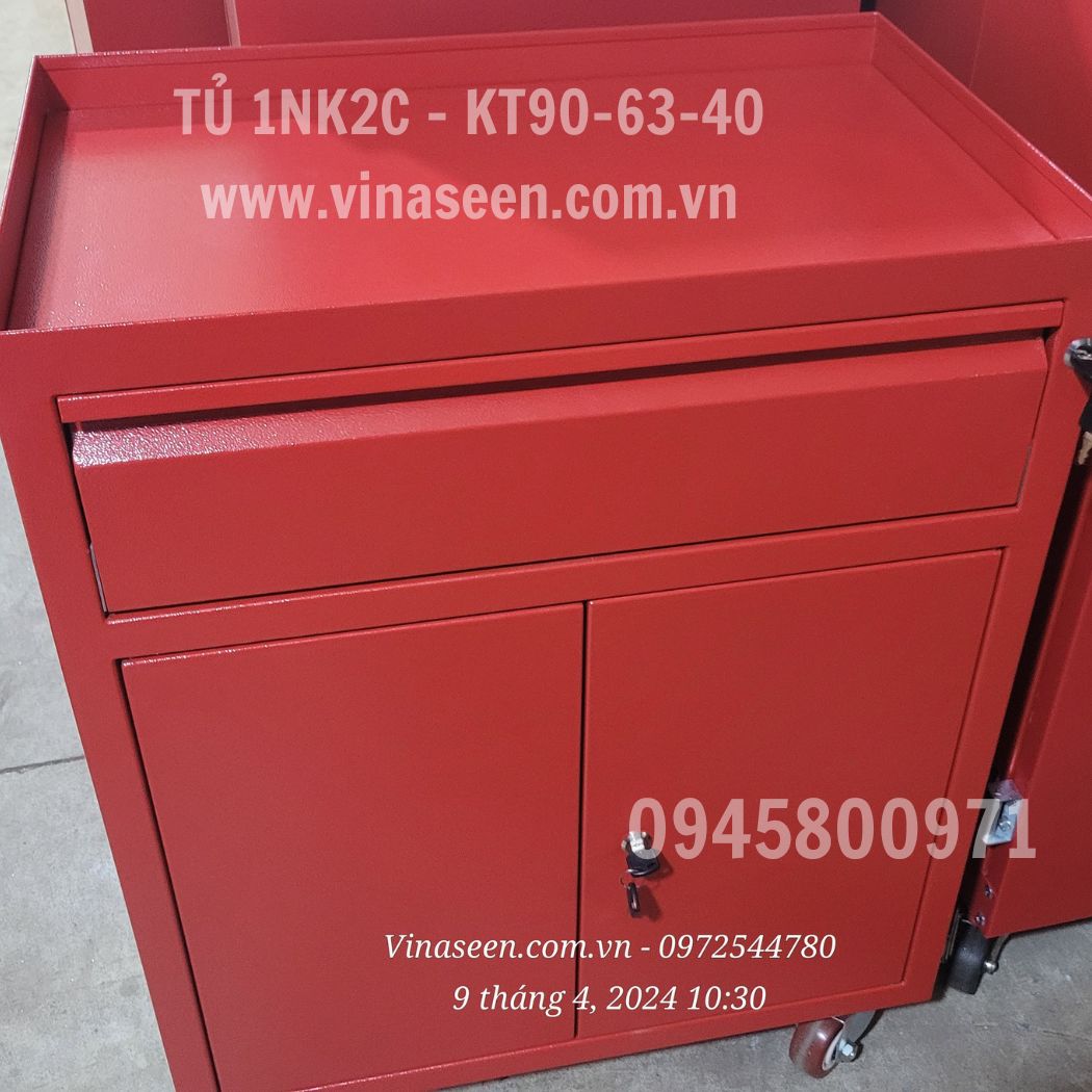 Tủ đựng dụng cụ đồ nghề 1 ngăn kéo 2 cánh, có bánh xe di chuyển.