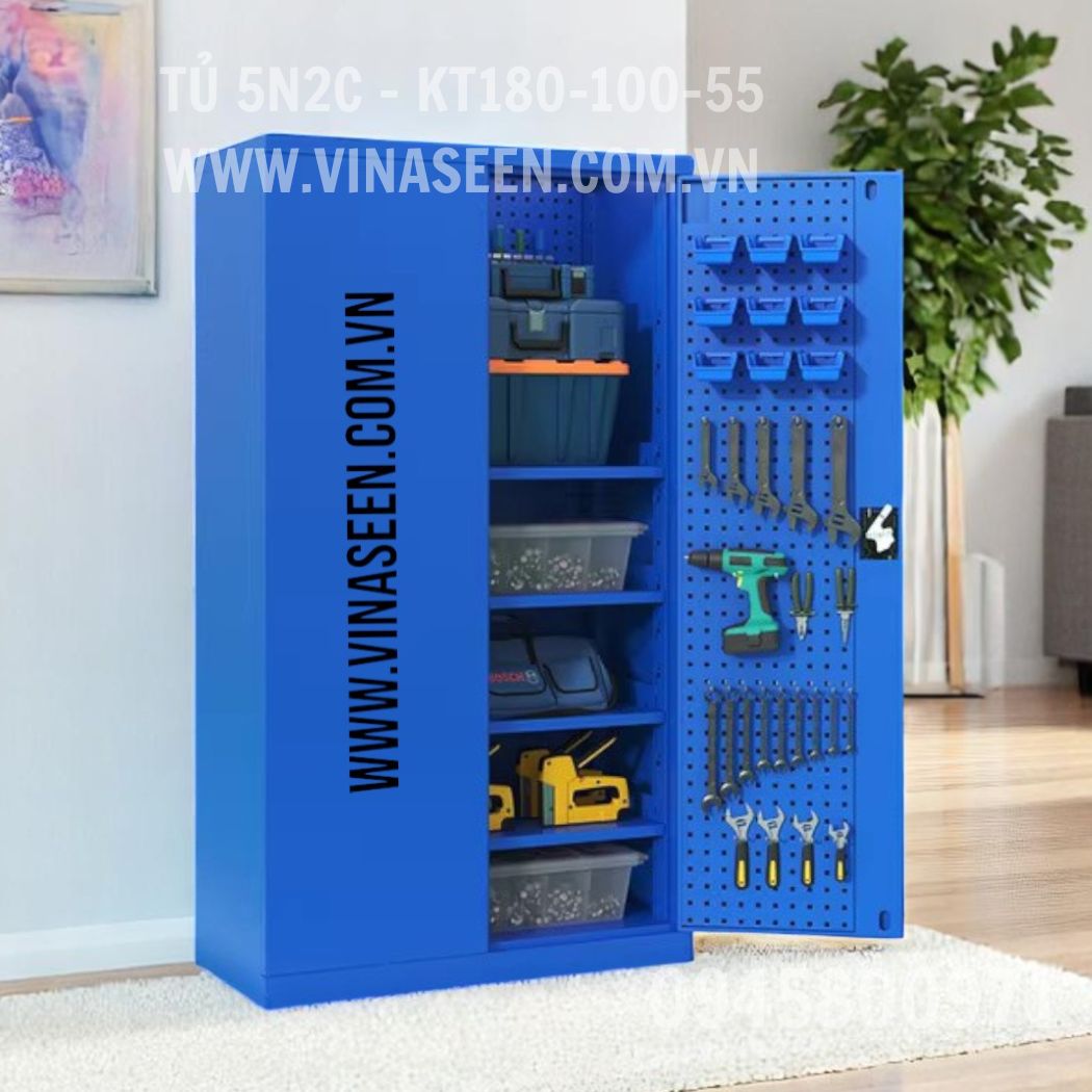 Tủ đựng dụng cụ đồ nghề 5 ngăn 2 cánh, đặt cố định.