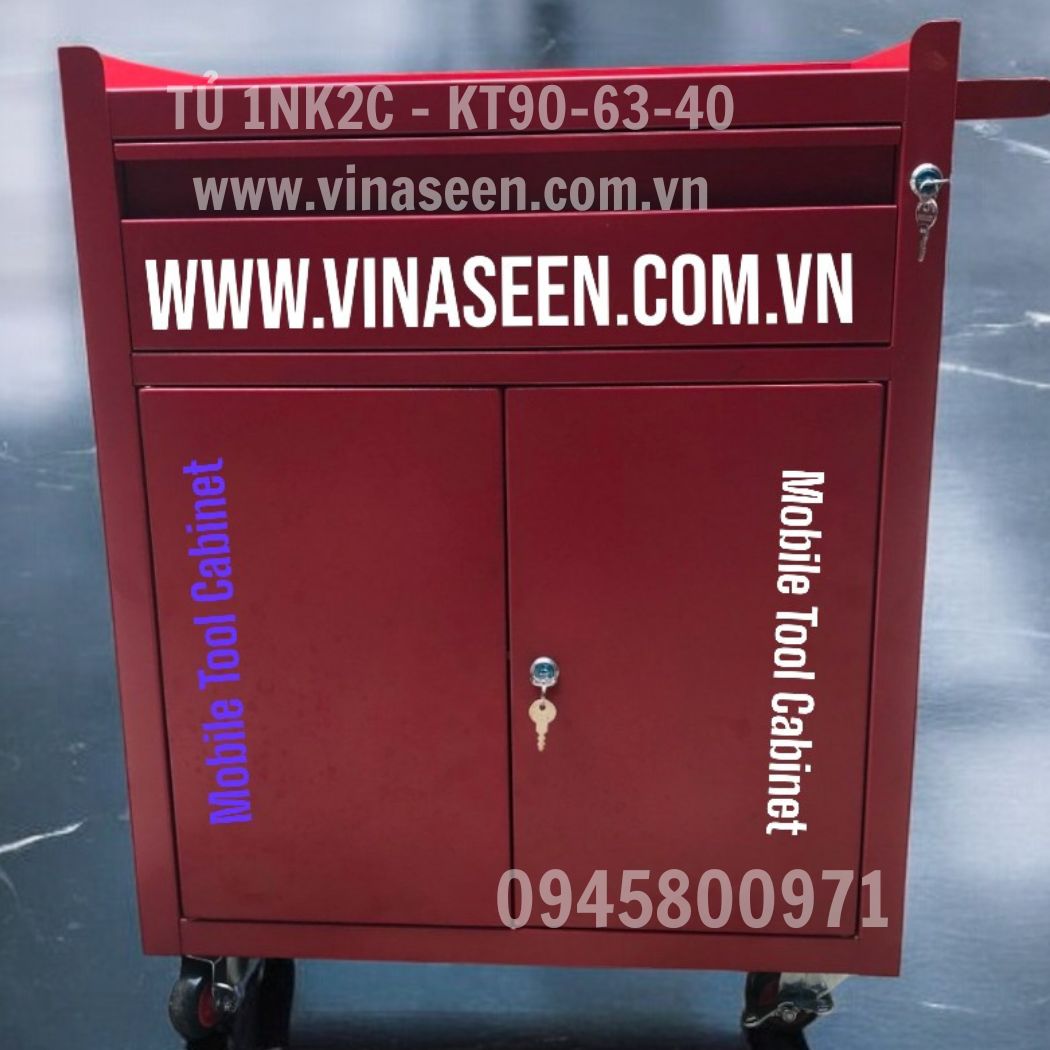 Tủ đựng dụng cụ đồ nghề 1 ngăn kéo 2 cánh, có bánh xe di chuyển.