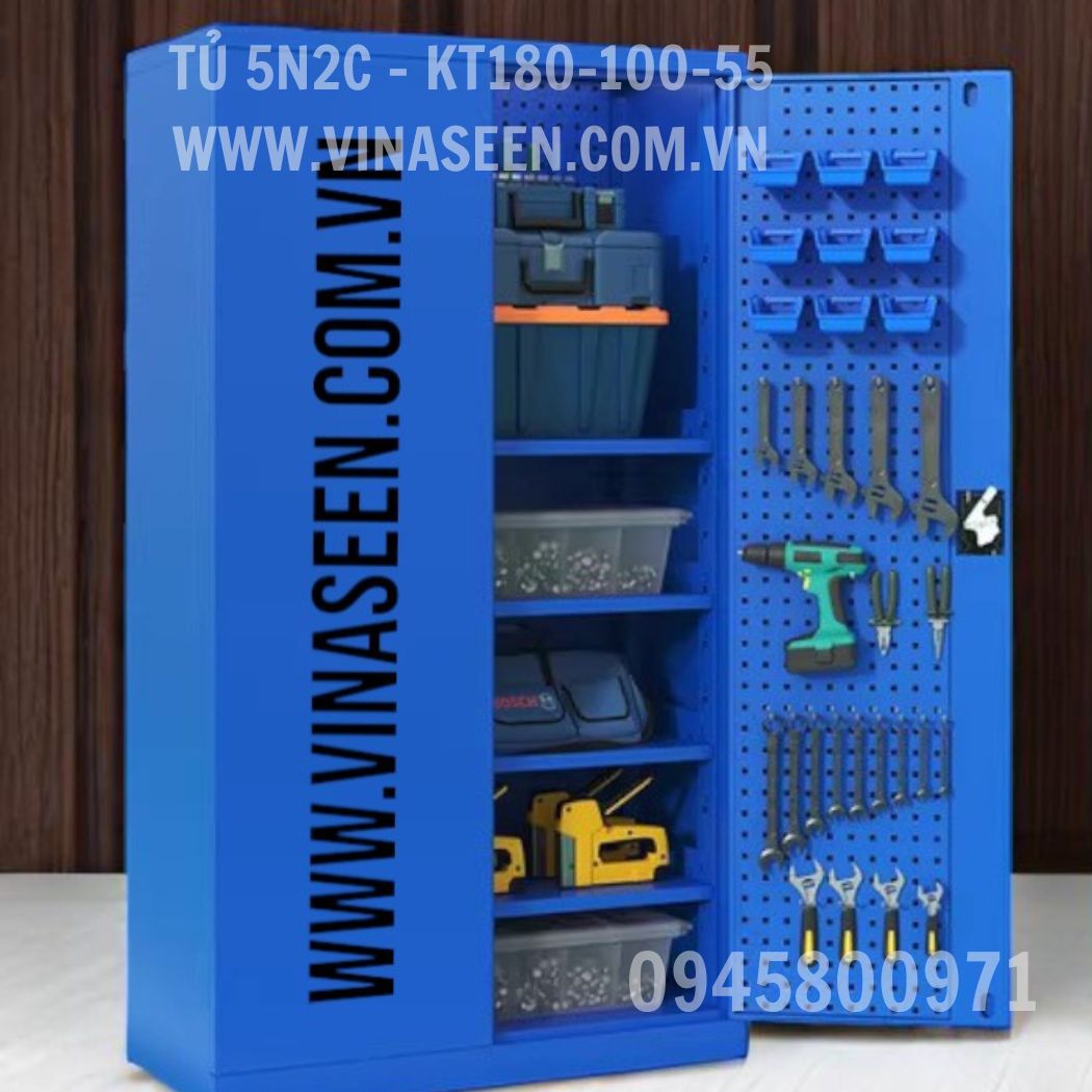 Tủ đựng dụng cụ đồ nghề 5 ngăn 2 cánh, đặt cố định.