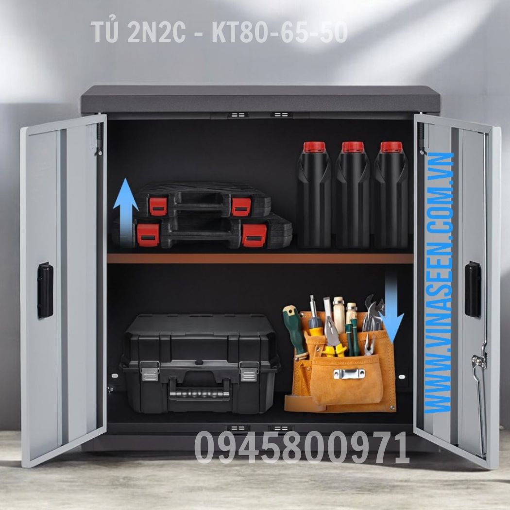Tủ đựng dụng cụ đồ nghề 2 ngăn 2 cánh, tủ đặt cố định hoặc treo tường.