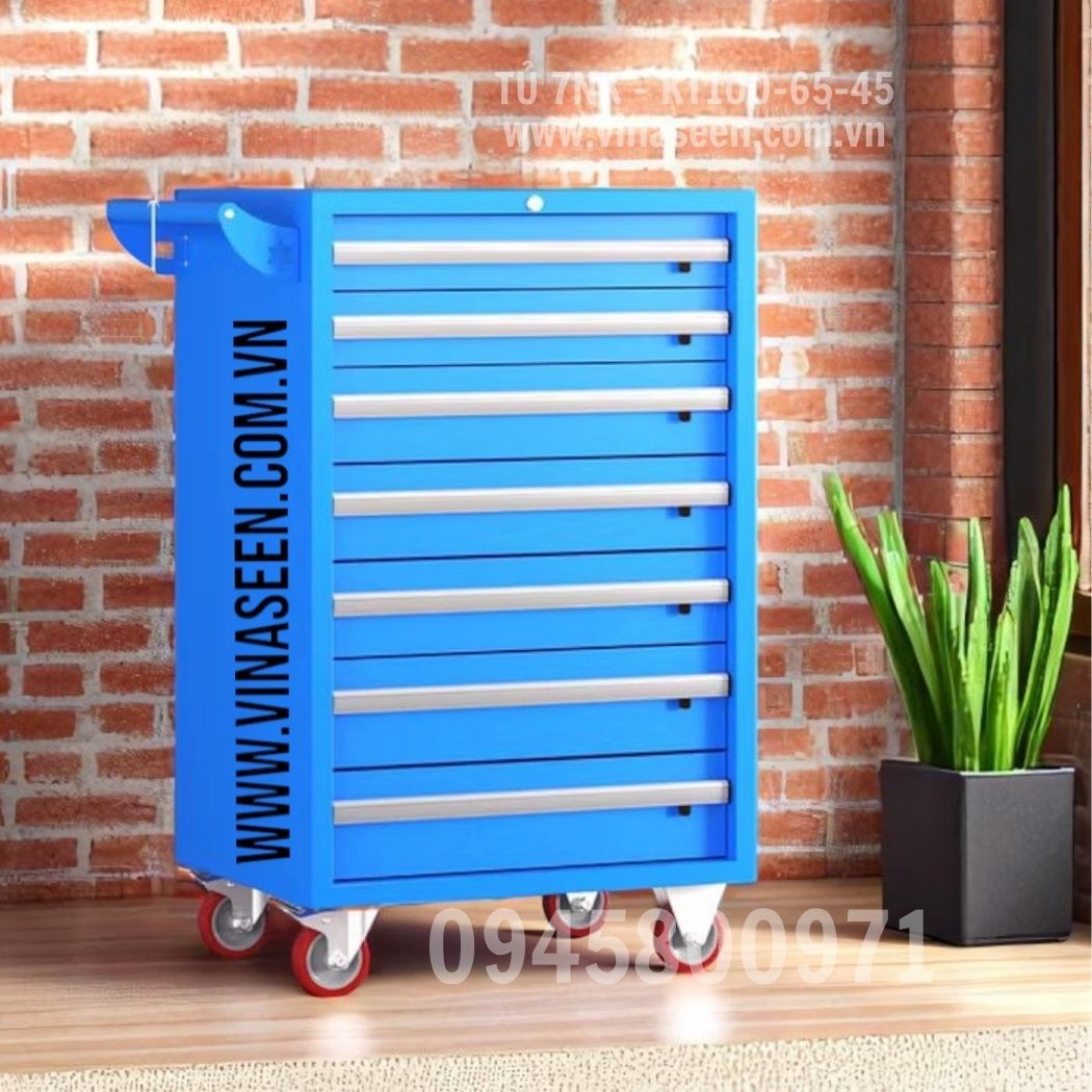 Tủ đựng dụng cụ đồ nghề 7 ngăn kéo, có bánh xe di chuyển.