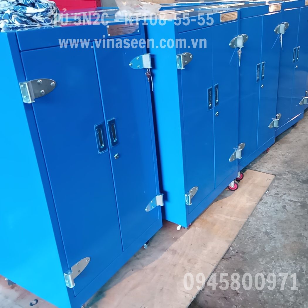 Tủ đựng dụng cụ đồ nghề 5 ngăn 2 cánh, có bánh xe di chuyển.