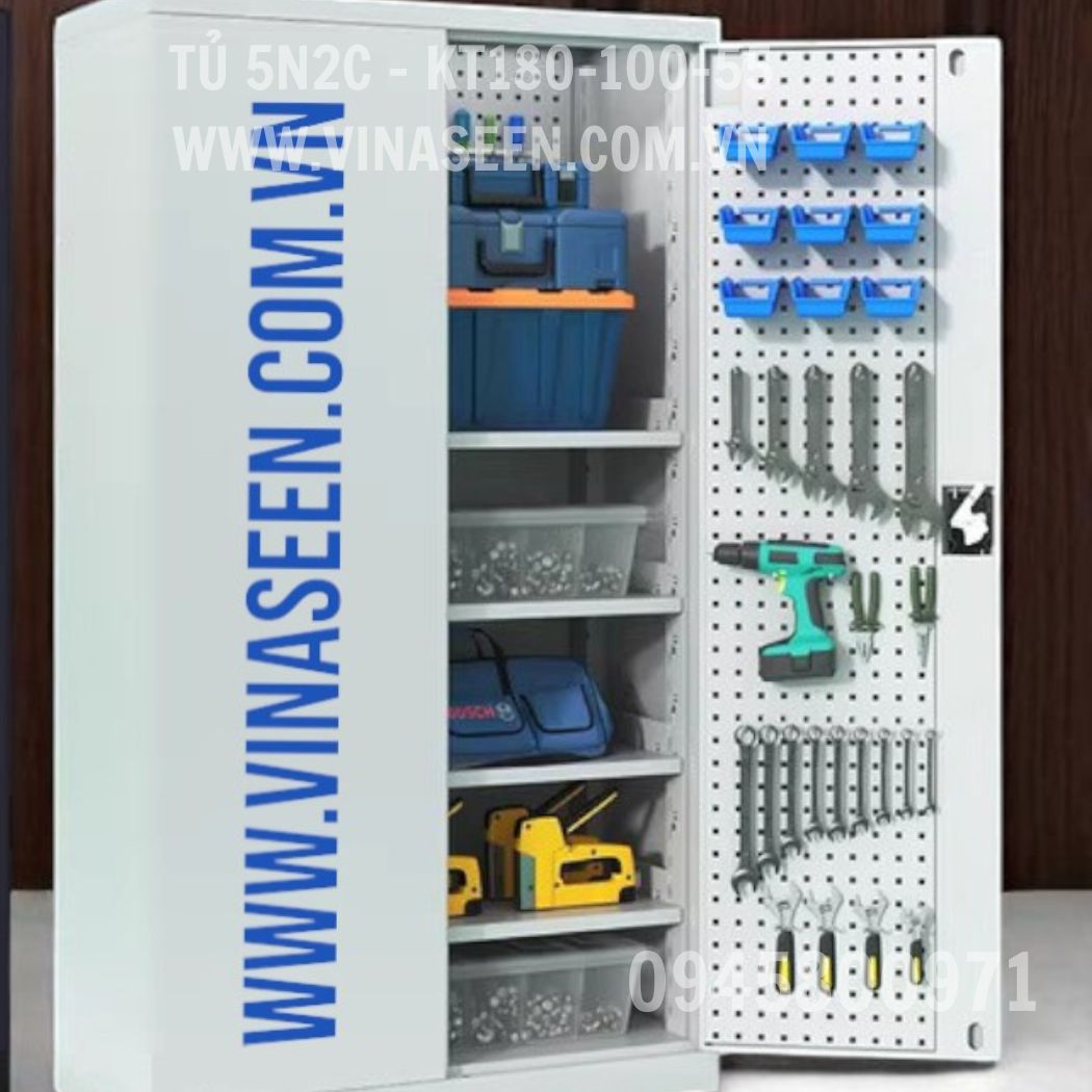 Tủ đựng dụng cụ đồ nghề 5 ngăn 2 cánh, đặt cố định.