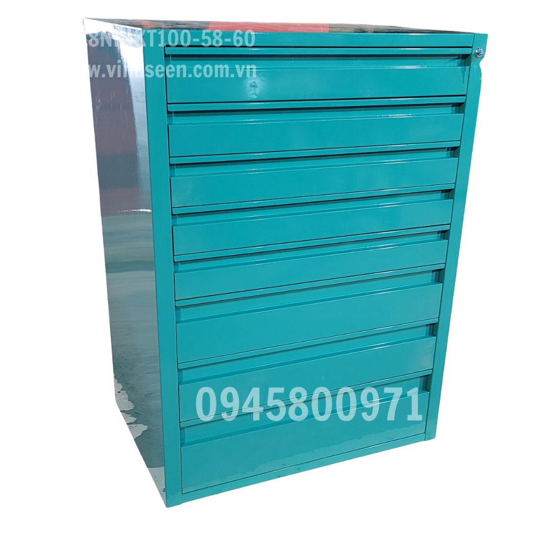 Tủ đựng dụng cụ đồ nghề 8 ngăn kéo, đặt cố định.