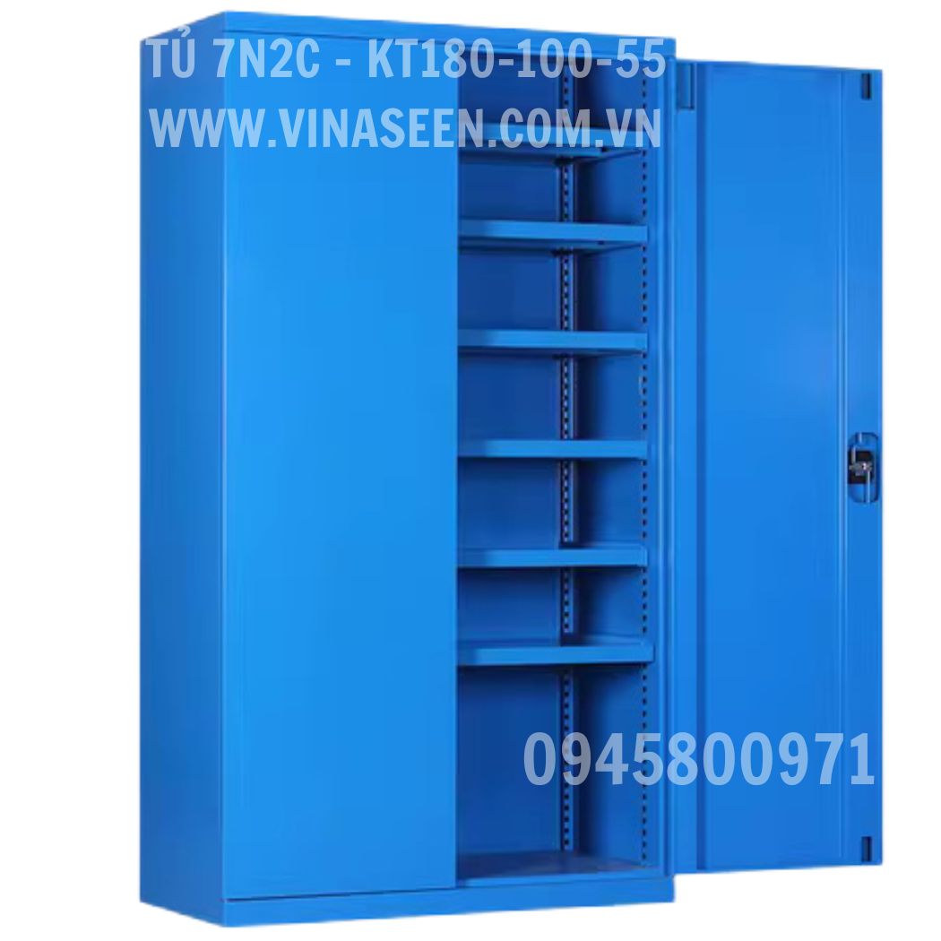 Tủ đựng dụng cụ đồ nghề 7 ngăn 2 cánh, đặt cố định, không có vách treo dụng cụ.