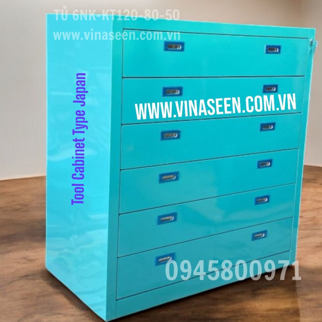 Tủ đựng dụng cụ đồ nghề 6 ngăn kéo, đặt cố định.