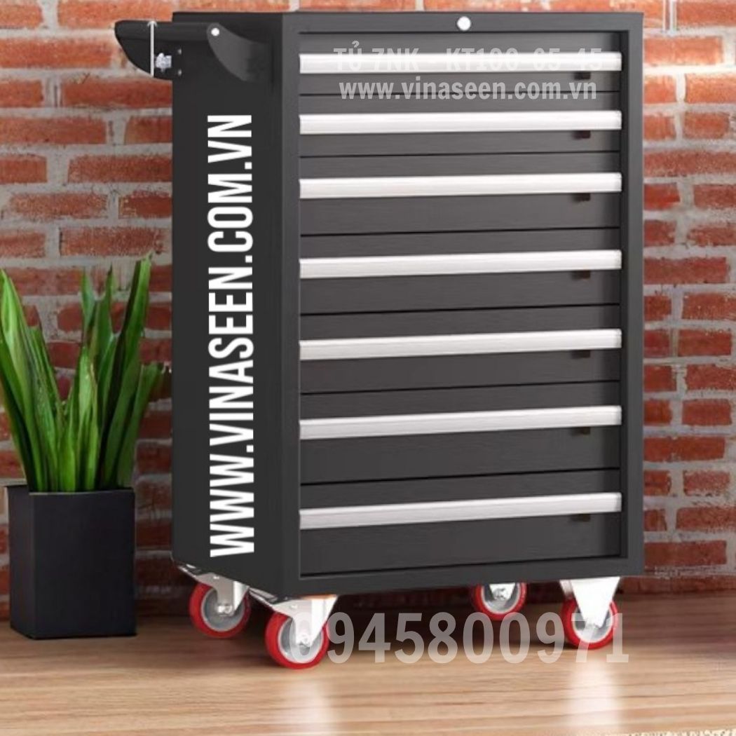 Tủ đựng dụng cụ đồ nghề 7 ngăn kéo, có bánh xe di chuyển.
