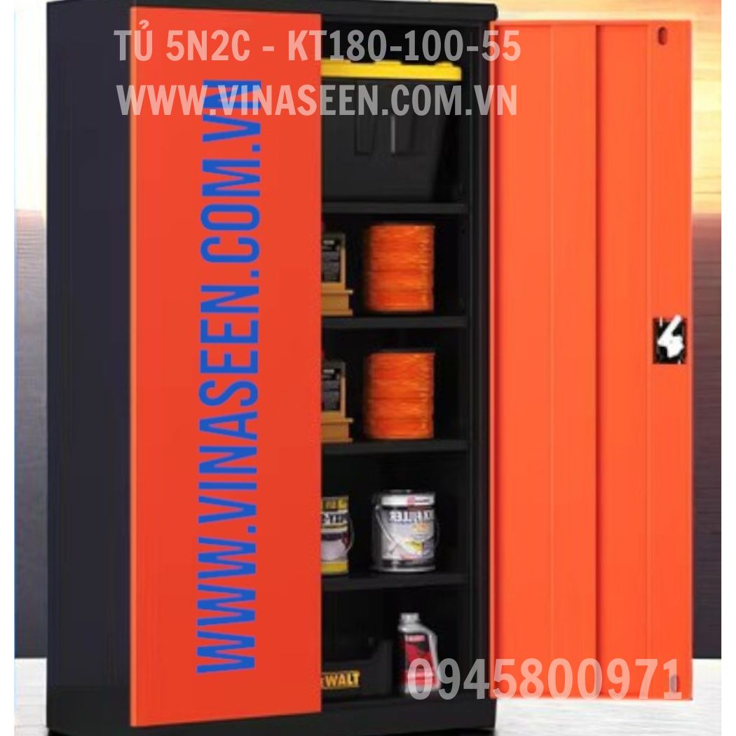 Tủ đựng dụng cụ đồ nghề 5 ngăn 2 cánh, đặt cố định, không có vách treo dụng cụ