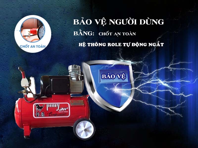 Máy nén khí 1 cấp có dầu, liền đầu Pony DK-35-50NK/50l/3HP/220V