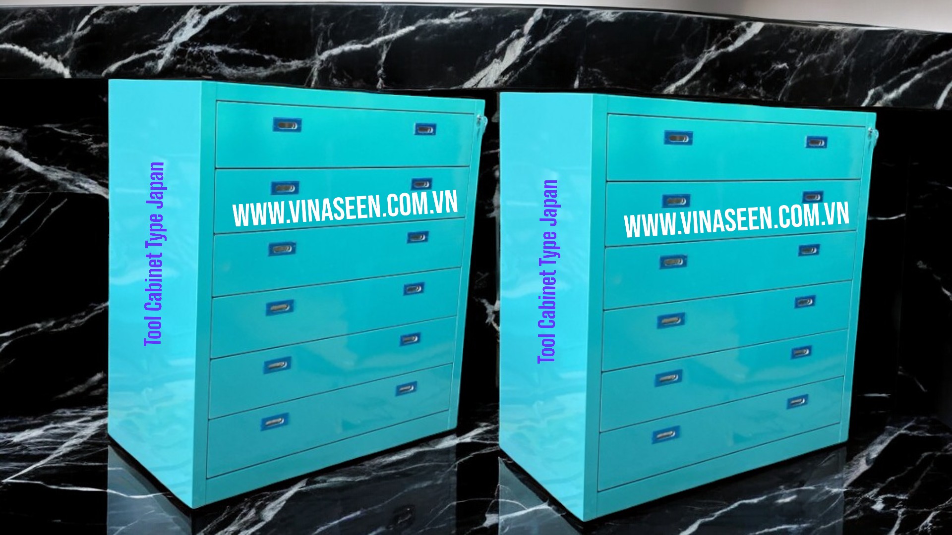 Tủ đựng dụng cụ đồ nghề 6 ngăn kéo, đặt cố định.