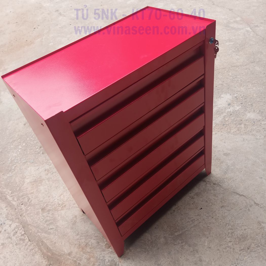 Tủ đựng dụng cụ đồ nghề 5 ngăn kéo, đặt cố định.