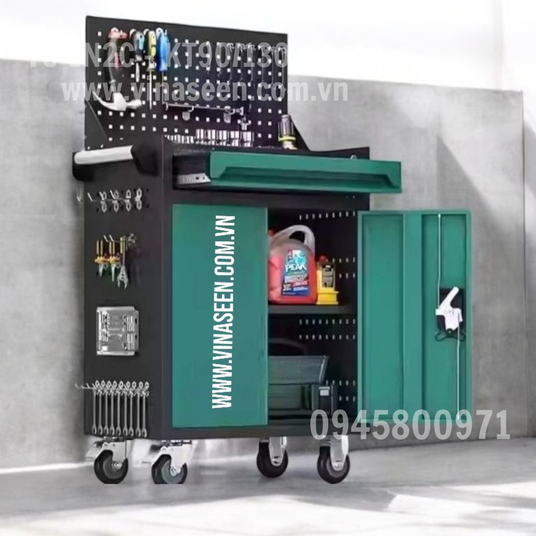 Tủ đựng dụng cụ đồ nghề 1 ngăn kéo 2 cánh, có vách treo dụng cụ.