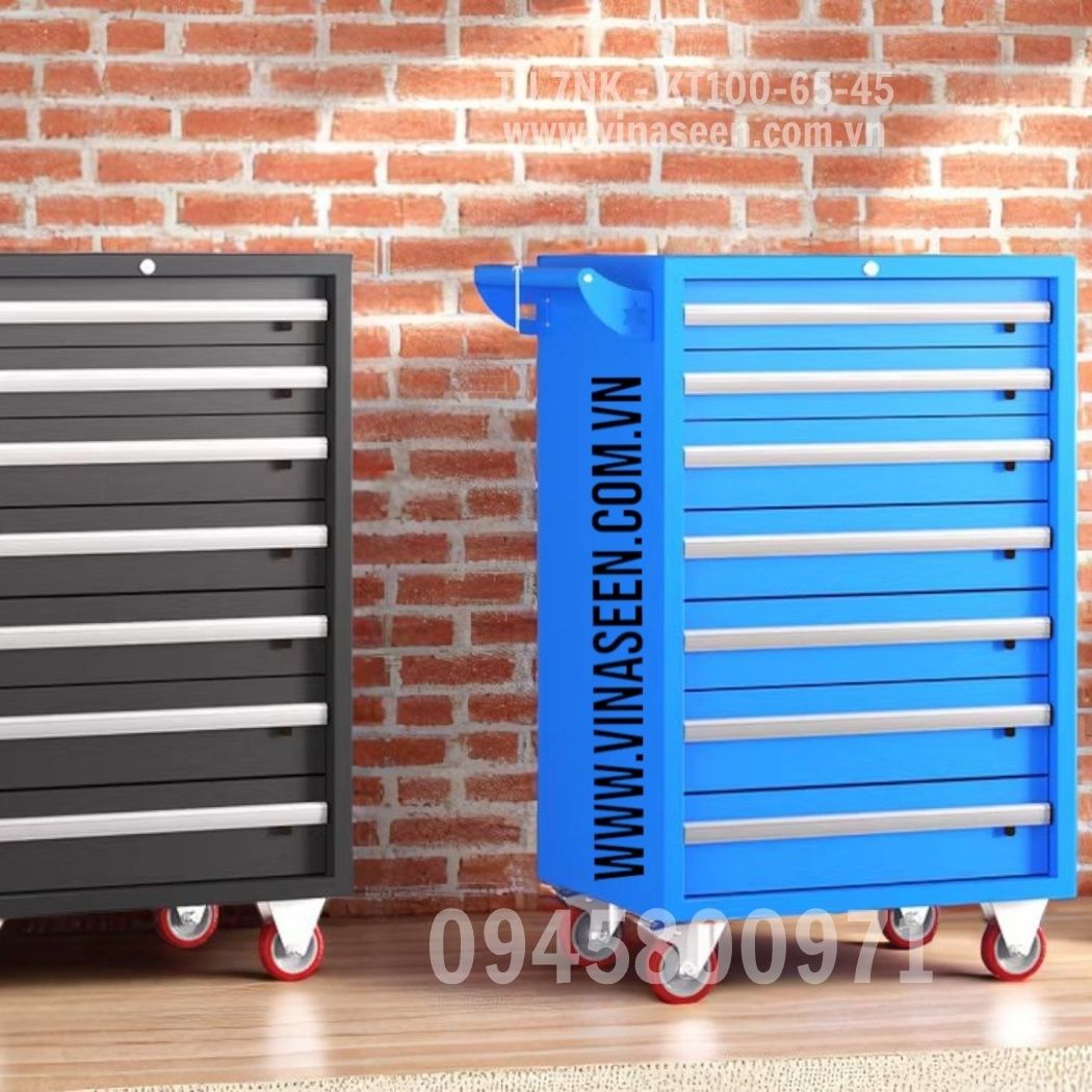 Tủ đựng dụng cụ đồ nghề 7 ngăn kéo, có bánh xe di chuyển.