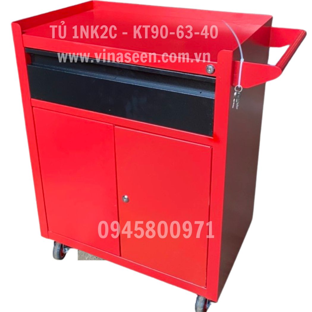 Tủ đựng dụng cụ đồ nghề 1 ngăn kéo 2 cánh, có bánh xe di chuyển.