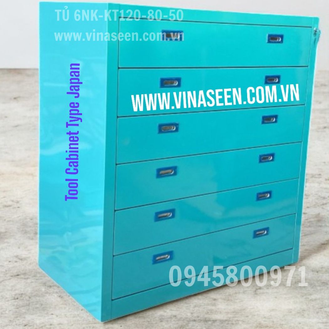 Tủ đựng dụng cụ đồ nghề 6 ngăn kéo, đặt cố định.