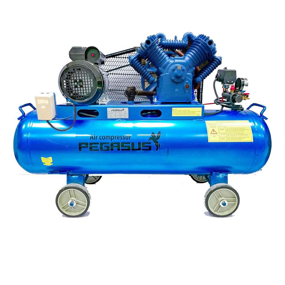 Máy nén khí 2 cấp có dầu piston dây đai Pegasus TM-V-1.05/12.5-330L/10HP/380V