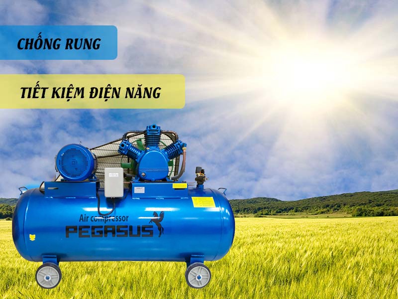 Máy nén khí 2 cấp có dầu piston dây đai Pegasus TM-V-1.6/12.5-500L-15HP/380V