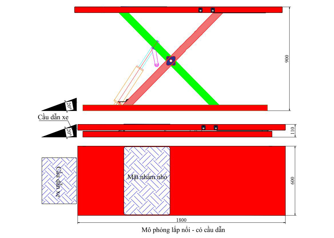 Bàn nâng xe máy điện thủy lực-đặt nổi VNS - LIFT150 - 110 N