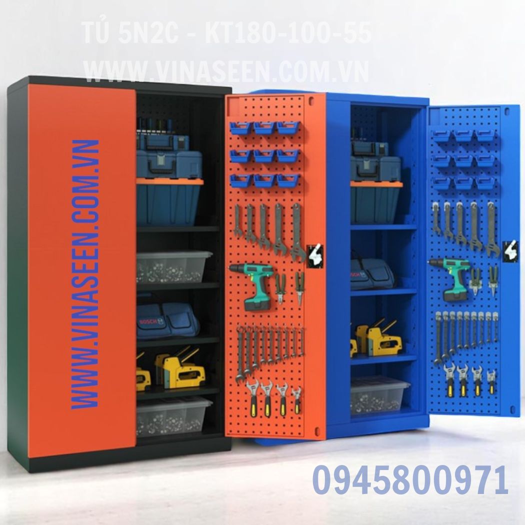 Tủ đựng dụng cụ đồ nghề 5 ngăn 2 cánh, đặt cố định.