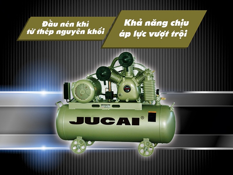 Máy nén khí có dầu, piston dây đai Jucai AW60012-0.736 7.5HP/250L/380V/12.5B